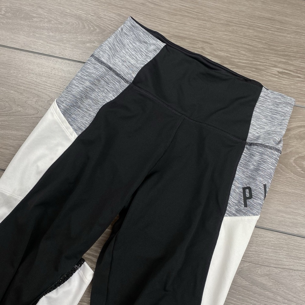 Victoria's Secrets PINK Women's Athletic Leggings Black Grey White Large